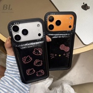 High-End Leather Pink Diamond Cat Shock-Resistant Suitable For iPhone 17 16 15 14 13 Pro Max i15 i16