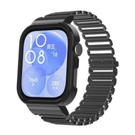 全城熱賣 - 適用於華為 Watch Fit3 高山手鏈金屬表框錶帶（黑色）