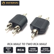 RCA Splitter Male to 2 RCA Male Bi-Directional RCA Y Splitter Extension for Subwoofer Home Theater S