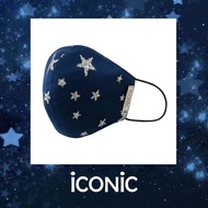 iCONiC CLASSIC GALAXY BLUE Sparkling Mask #4408 หน้ากากผ้า ลายดาว วิบวับๆ สีน้ำเงิน รูปทรง 3มิติ หน้ากาาผ้า หน้ากากแฟชั่น หน้ากาอนามัย