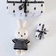 荷蘭Miffy米飛兔【miffy&amp;黑白細條紋洋裝】手工純棉療癒米菲娃娃