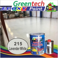 215 LAVENDER WHITE ( GREENTECH PAINT ) Cat Lantai ( 5L or 1L )( EPOXY Paint + Hardener ) EPOXY FLOOR / WATERPROOF