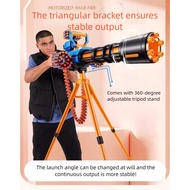 Motorized Gatling Soft Bullet Blaster Toy, Auto Continuous Shooting Foam Dart Gun with Bullet Belt &
