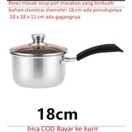 Cooking pot soup pot stainless steel pot diameter 18 cm lidADA 18 x 18 x 11 cm handleADA