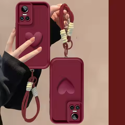 For Oppo Reno 10 Pro 5G Case Oppo Reno10 phone Case Reno10 Pro Reno10 5G Love Heart Hand Strap Full 
