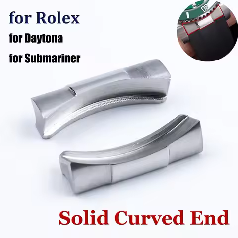 Silver Solid Curved End Link for Rolex Submariner Endlink Just for Daytona 116503/116500 for Rubber 