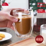 [350ml] Double Wall Insulated Espresso glass Coffee Cups clear drinking glass cup hot and cold tea