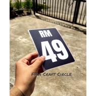 Tag Harga RM Hitam (  A6 )Siap laminate
