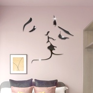 Kiss Mirror Acrylic Wall Sticker Living Room Bedroom Decorations Warm Self-Adhesive JM3168