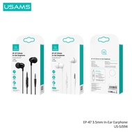 USAMS EP-47 3.5mm In-Ear Earphone Great Sound Quality For Music &amp; Phone Call