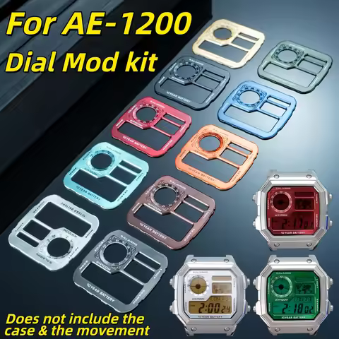 AE1200 Metal Dial & case mod Kit Modifed Upgrade Copper Dial Steel Case For Casio 3299 AE-1200 Repla
