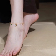 【Ready stock】国潮风七彩梅花流苏脚链女轻奢复古简约设计脚踝配饰China-Chic Style Colorful Plum Blossom Tassel Chains for Wome 2