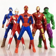 Marvel Spiderman Kid's Model Toy 360° Rotating Dancing Toy Hulk/Iron Man/Captain America/Ultraman Model Toy PVC Movable Joint Rotating Doll Boy Toy for Kids Gifts