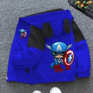 CAPTAIN AMERICA CHIBI PICTURE CHILDREN'S JACKET, BOYS' JACKET, COMBINATION PARACHUTE JACKET, COOL FA