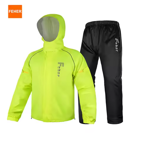 FEHER Motorcycle Raincoat Suit, Unisex, Rainstorm Waterproof Riding Raincoat, Lightweight Design, Te