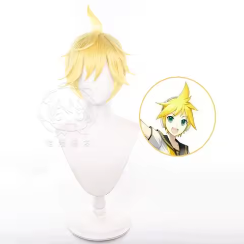Anime Kagamine Len Cosplay Wig Party Anime Kagamine Len Cosplay Wigs Heat Resistant Synthetic Wigs