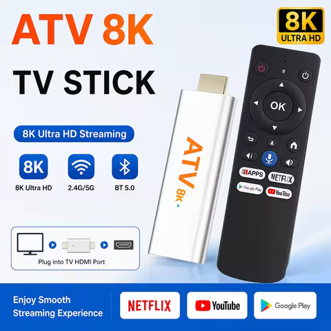 4K Android16 TV Stick Smart TV Dongle Dual WiFi Bluetooth Mini Media Player HDMI Streaming Device Su