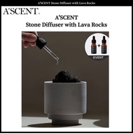 A'SCENT Stone Diffuser with Lava Rocks – Calm Aromatherapy with Perfume Oil Included