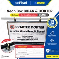 Buat Pesan dan Desain Neon Box Dokter gigi Akrilik (120x80)