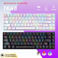 TK68 Wired Keyboard Mechanical Gaming Keyboard RGB Backlight 68% Layout Blue/Brown/Red Switch