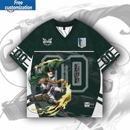 VELVOR PREMIUM OVERSIZE ANIME JERSEY CHILDREN Jersey ATTACK ON TITAN 00 SERIES NUMBER JERSEY FULL Je