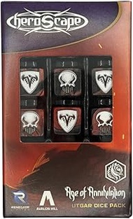 Renegade Heroscape: Utgar Dice Pack | Contains 10 d6 & 1 d20 | Black & RedTwo-Toned Dice | Ages 14+
