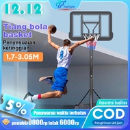 TopStyle Stand bola Basket Portable 1.7-3.05M Bingkai Basket Bisa Diatur Naik Turun Stand Bola Baske