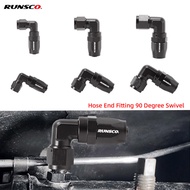 AN6/AN8/AN10 Hose End Fitting Swivel Adapter Aluminum Forged Connector Black 90 Degree