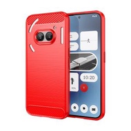 全城熱賣 - 適用於Nothing Phone 2a 碳纖維拉絲紋TPU手機殼（紅色）