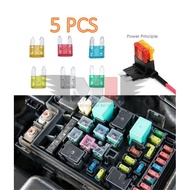 5pcs Micro CAR FUSE SET AUTO BLADE FUSE SET 5 10 15 20 25 30 AMP MINI FUSE