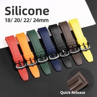 18-24mm Silicone Watch Strap for Seiko 5 Tuna Samurai Diver Rubber Watch Band 24mm 22mm 20mm 18mm Waterproof Rubber Diving Wristband Quick Release Watchbands Men Women