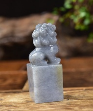 精品 天然和田玉青花籽料印章 擺件