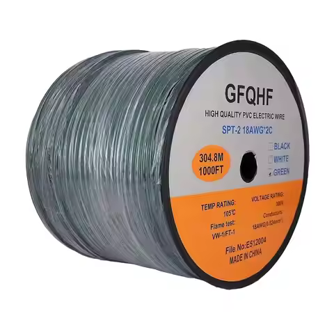 1000FT Cord Wire 18/2 Extension Electrical Cable, UL Listed 18 Gauge Wire, Work with SPT-2 Vampire P