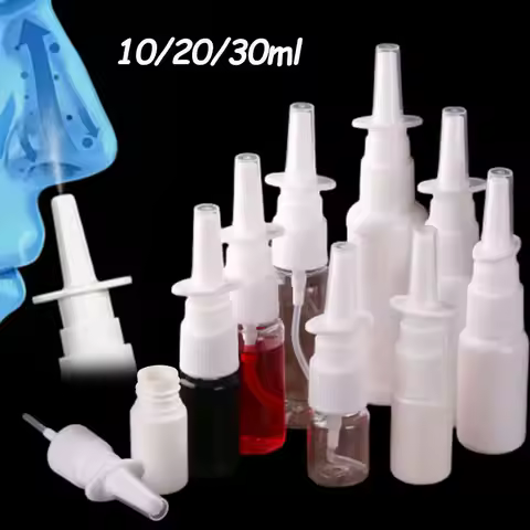3pcs Nasal Spray Bottle Glass Nose Mist Sprayer Press Spray Head Empty Bottles Refillable Plastic At
