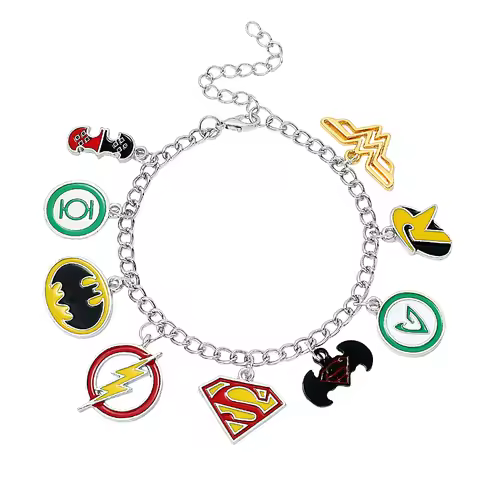 Justice League Bracelet, Lightning Superhero Logo Bracelet, Movie Fan Accessory Gift