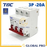 TBC 3 Pole Miniature Circuit Breaker MCB With SIRIM Approved 6 10162032405063 AMP