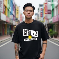 KATUN Men's Distro T-shirt with Funny Words CTRL Z Cotton 30s Short Sleeve Original Black Latest Ink
