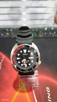 Seiko Turtleneck black red RUBBER ( 100% AUTOMATIC JAPAN MADE WATCH )