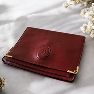 卡地亞 Les Must de Cartier 法國製真皮勃艮第酒紅手拿包