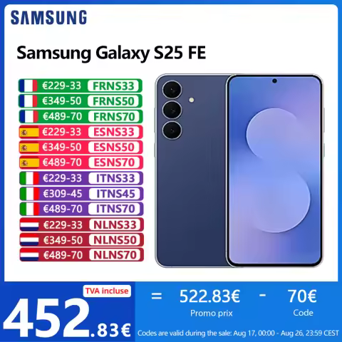 Samsung Galaxy S25 Fe 5g Nfc, 6.7", 50Mp Camera, 4900 Mah Battery, Ip68