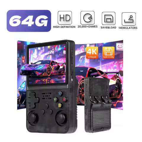 R36HD Retro Handheld Video Game Console 3.5-inch IPS Screen Built-in 64G 20000+ Games Portable Gamin