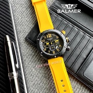 [Original] Balmer 8810G BK-42 Chronograph Sapphire Men's Watch with Black Dial Yellow Silicon Strap