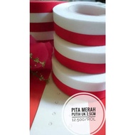 MERAH Red and white ribbon 2.5cm