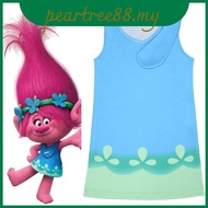 Trolls-Inspired Blue Poppy Sleeveless Cosplay Costume - Comfortable