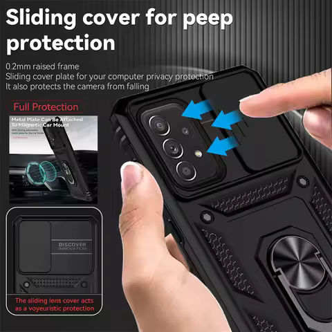 For Samsung Galaxy A13 A33 A53 5G Case Slide Lens Shockproof Armor Magnetic Phone Case For Samsung A
