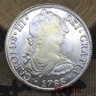 Collection White Coin Spain Carlos III 1788 Silver Coin Double Column Foreign Silver Coin Silver Coi