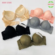 [M22] Combo of 3 Soft and Comfortable Rimless Bras with 2cm Padded High Quality Lace Available in Ex