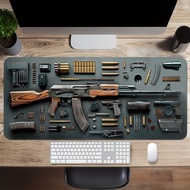 Gun Mouse Pad, Large Black Computer Anti-slip Desk Pad