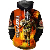 Newest 3D Print Firefighter Suit Fireman cosplay Hooded sweatshirt party suit men streetwear good qu