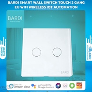 Bardi Smart Wall Switch Touch 2 Gang EU Wifi Wireless IoT Automation